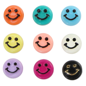 Acrylic letter beads smiley Multicolour