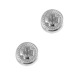 DQ European metal sliders cross 8mm Antique Silver (nickel free)
