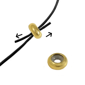 Stainless steel findings smart stopper bead 6x3mm Gold