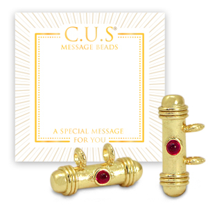 C.U.S&reg; jewellery message beads charm Gold-Cherry Red
