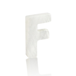 Shell pendants specials letter F White (natural colour)