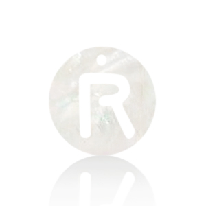 Shell pendants specials letter R White (natural colour)