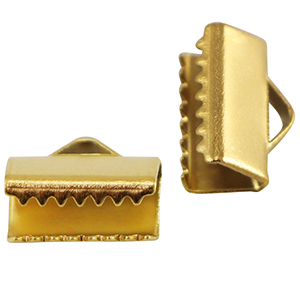 Stainless steel findings ribbon ends 10mm Gold