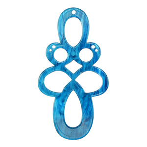 Resin pendants baroque Prussian Blue