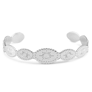 Stainless steel bracelets bangle sun Silver