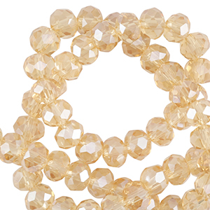 Top faceted beads 3x2mm disc Marigold Yellow-Pearl Shine Coating