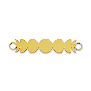 Stainless steel charms connector La Luna moon phase Gold