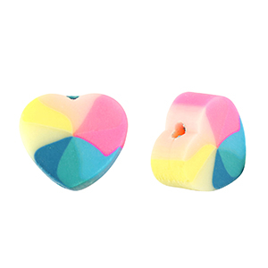 Polymer beads heart Multicolour