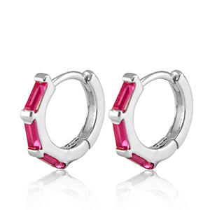 Brass TQ metal earrings creole Silver