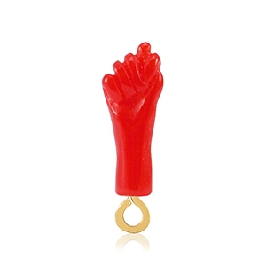 Resin pendants "Mano Fico" Red-Gold