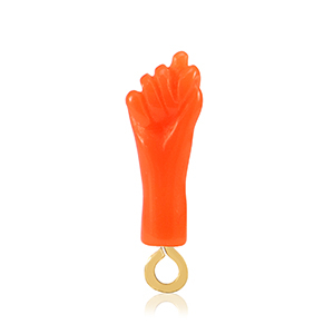Resin pendants "Mano Fico" Neon Orange-Gold