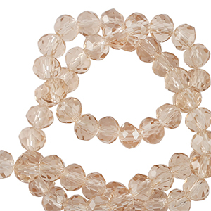Top faceted beads 6x4mm disc Amber Beige
