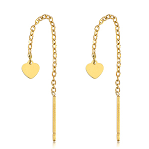 Stainless steel earrings heart Gold