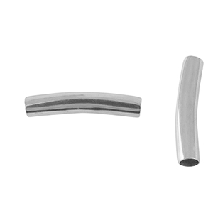 Stainless steel beads tube 30mm Silver