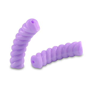 Acrylic tube beads twisted Purple