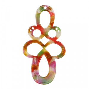 Resin pendants baroque Multicolor Pink-Green