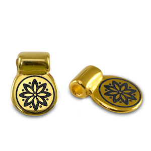DQ European metal sliders flower Gold (nickel free)