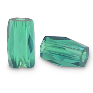 Top faceted beads tube Petrol Green