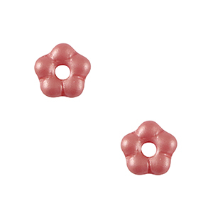 Czech Beads Flower 5mm Burnt Coral Pink