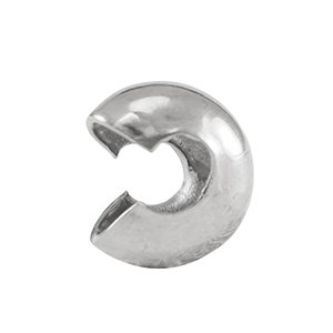 Stainless steel findings Crimp Cover 5mm Silver