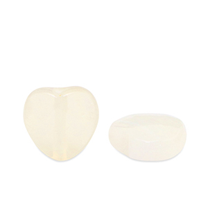 Natural stone beads Agate heart Prosecco White transparent