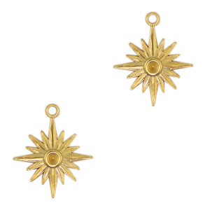Stainless steel charms sun Gold