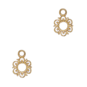 Stainless steel charms flower Gold