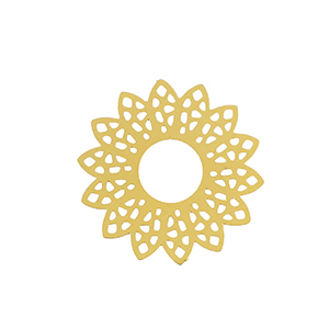 Stainless steel charms bohemian flower Gold