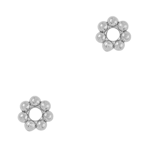 Stainless steel beads spacer Bali ring 4mm Silver