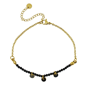 Stainless steel bracelets Gold-Black