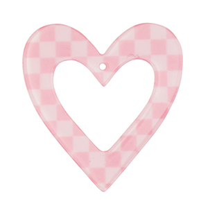 Resin pendants heart Pink