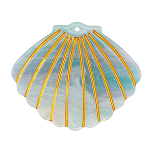 Resin pendants shell Blue