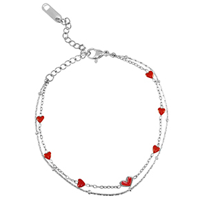Stainless steel bracelets hearts Silver