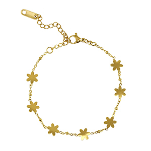 Stainless steel bracelets flower Gold