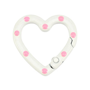 Colourful jewellery findings key chain heart White-Pink