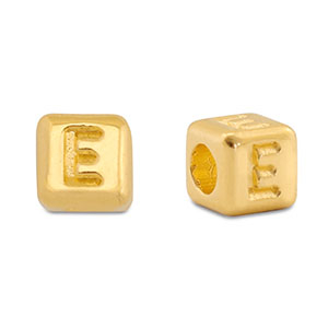 DQ E European metal letter beads Gold (nickel free)