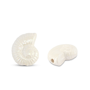 DQ greek ceramic beads shell White