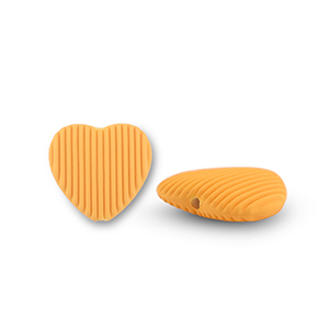 Acrylic beads heart Orange