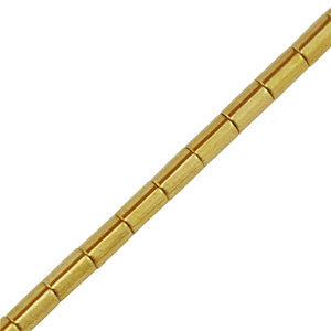 Hematite beads tube 5mm Gold