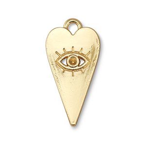 Metal charms heart Eye of Providence Gold