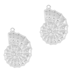 Stainless steel charms sea shell Silver