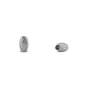 Stainless steel beads oval Silver