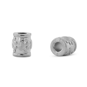Stainless steel beads tube dog paw Silver