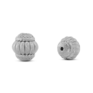 Stainless steel beads oval Silver