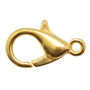 DQ European metal findings lobster clasp 10mm Gold (nickel free)