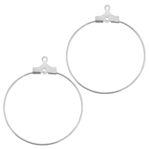 DQ metal findings creole earrings charms 30mm Antique silver (nickel free)