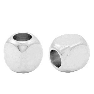 DQ European metal beads cube 2mm Antique Silver (nickel free)