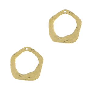 DQ European metal charms irregular Gold (nickel free)