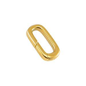 DQ European metal findings key chain oval 18mm Gold (nickel free)