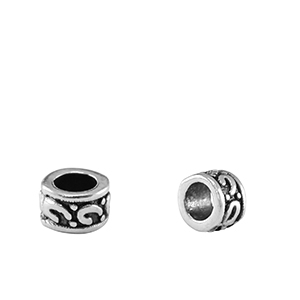 DQ European metal beads tubes Antique Silver (nickel free)